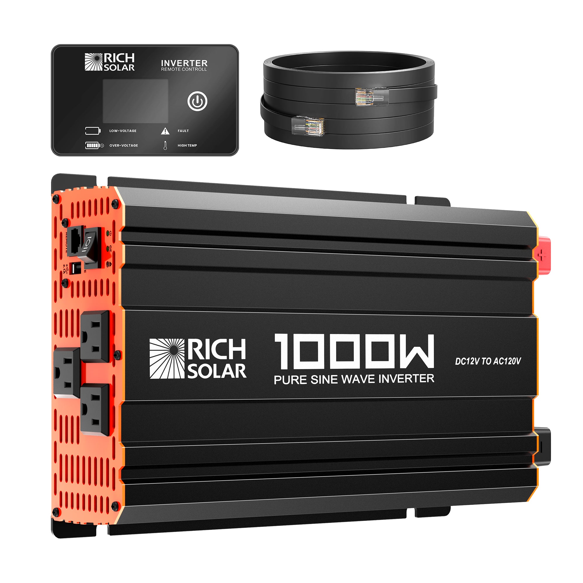 Rich Solar NOVA PURE 1K | 1000 Watt (1kW) 12 Volt Industrial Pure Sine Wave Inverter