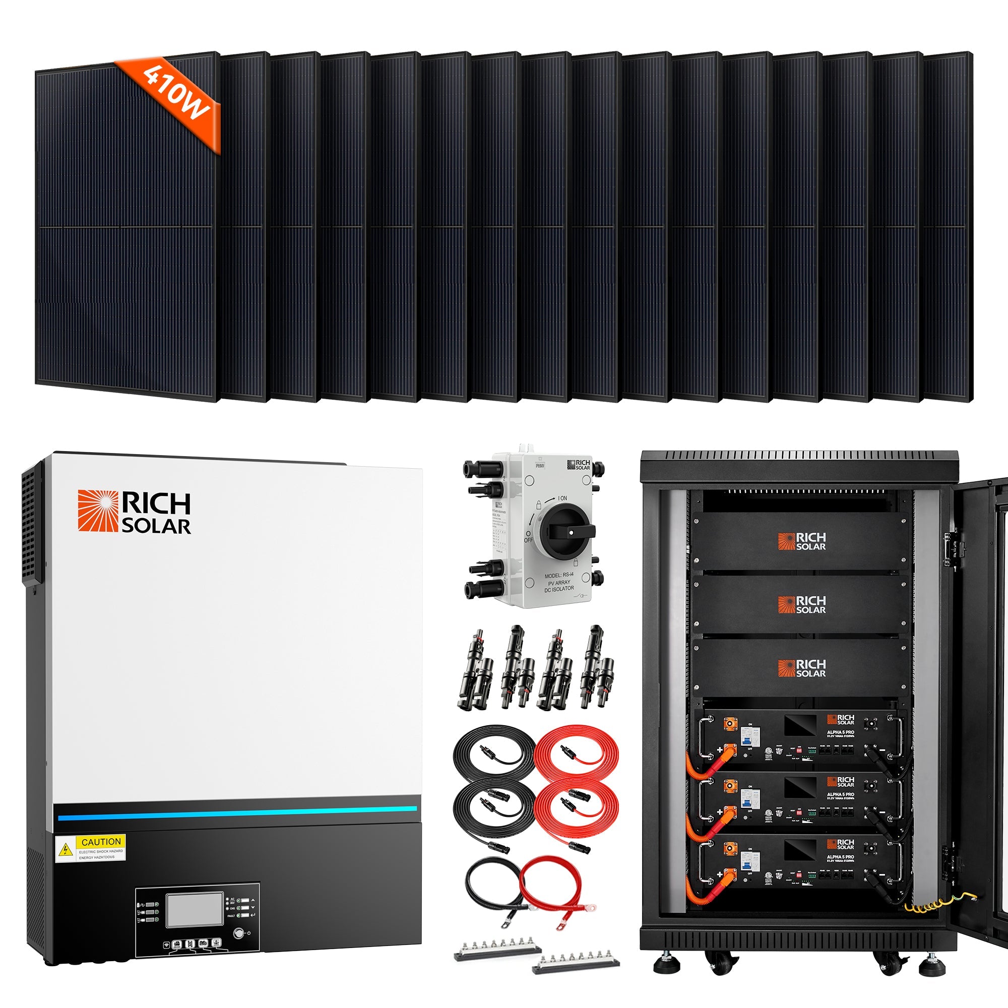 Rich Solar Complete Off-Grid Solar Kit RS-H6548 | 8000W PV Input 48V 120VAC Output + 6560 (16x410) Watt Solar PV