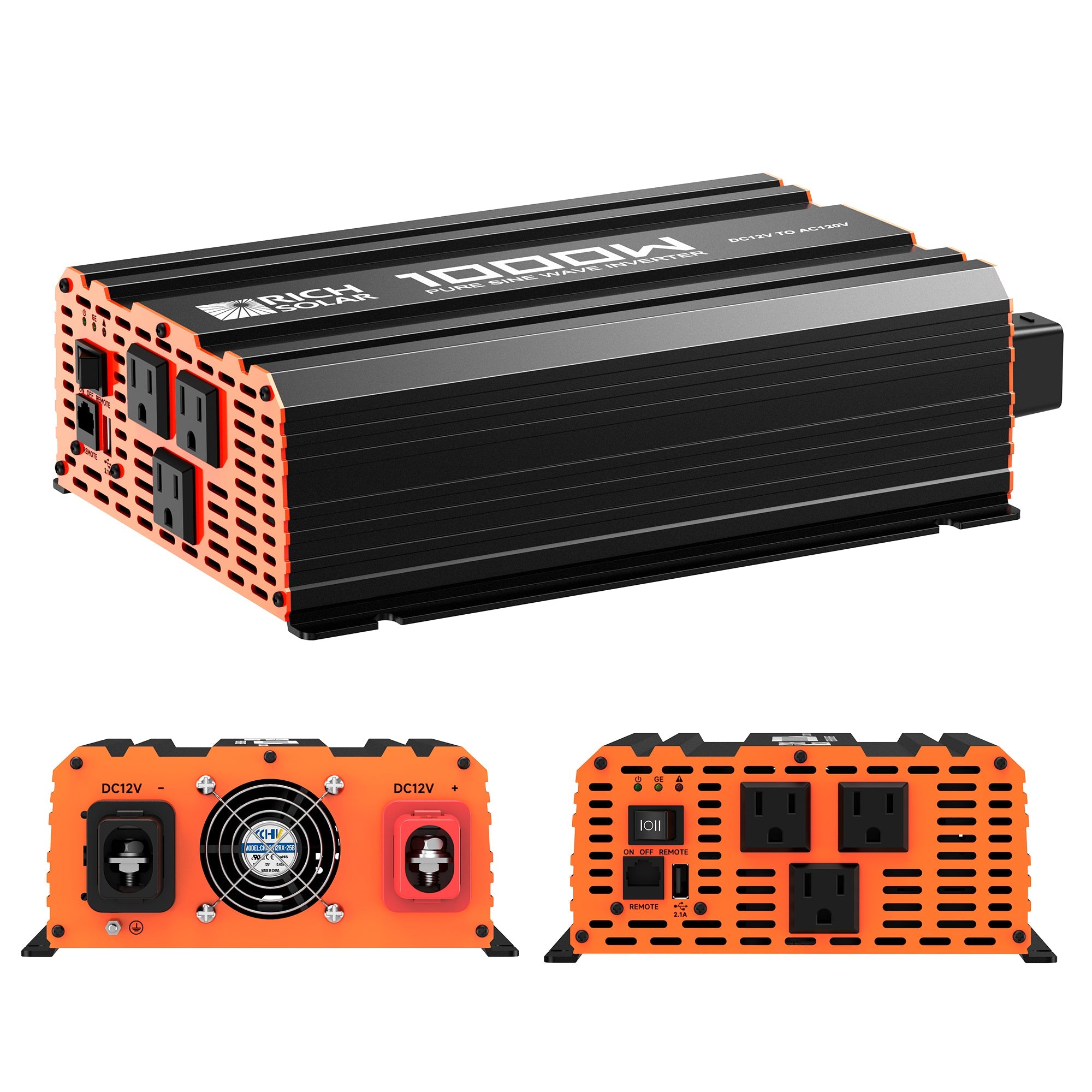 Rich Solar NOVA PURE 1K | 1000 Watt (1kW) 12 Volt Industrial Pure Sine Wave Inverter