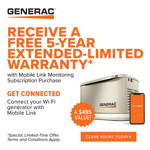 Generac 10kW Air-Cooled Home Standby Generator, Aluminum Enclosure